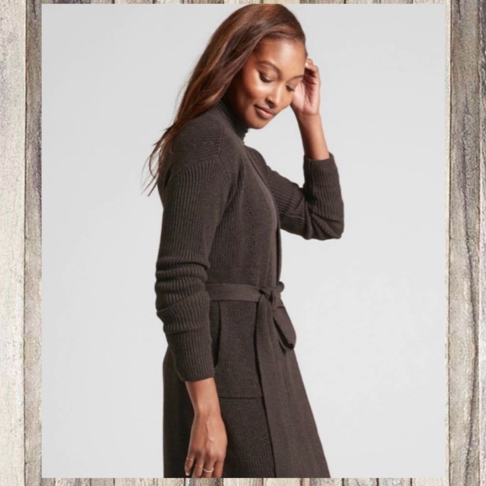 Athleta Walnut Scenic Wrap Sweater, medium